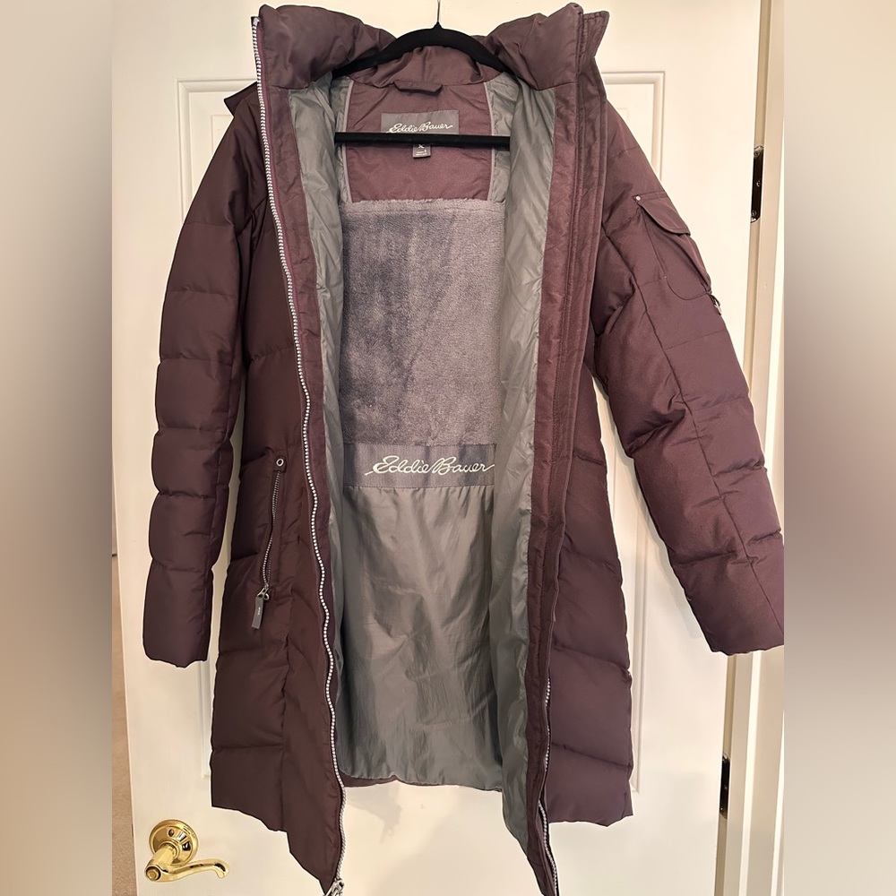 Eddie Bauer Women's Purple Puffer Coat